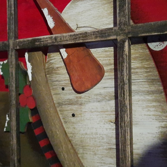 Winter Snowman Cardinal Holiday Christmas Wall Door Hanging Wood Decoration Cute - Picture 6 of 7